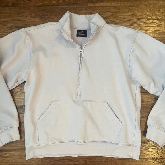 Peace Collective Purple Grey Quarter Zip Sweater Pullover Women Medium Oversized - Picture 2 of 6